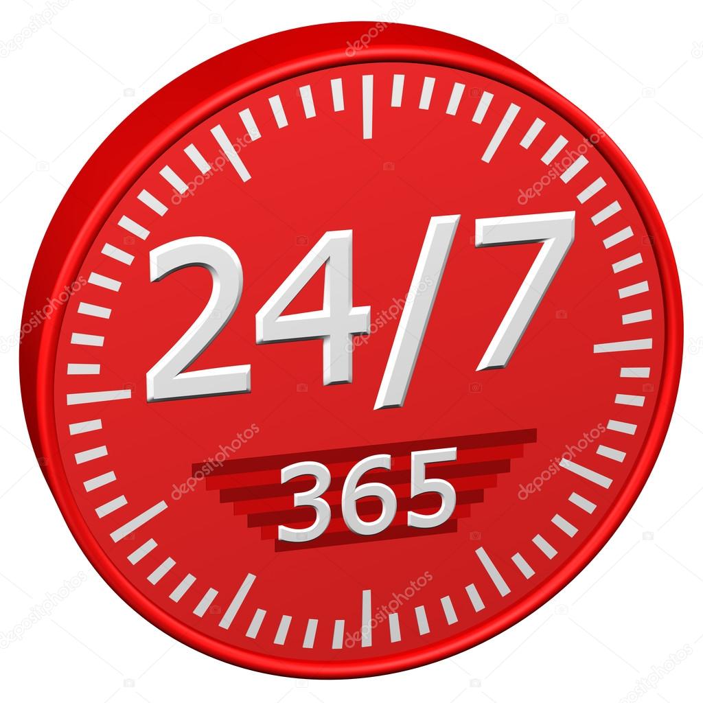 Icône service 24h sur 7